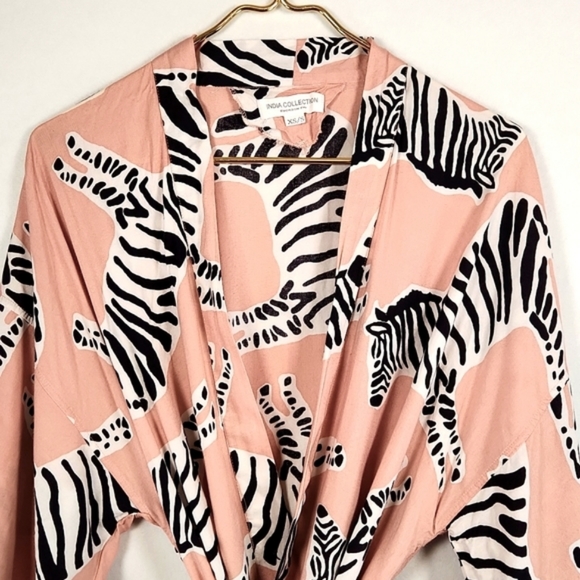 Baja Kaftan in Zebra muted Clay, India Collection by Emerson Fry XS/S - Picture 5 of 17